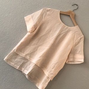 H&M %100 silk shirt sleeve blouse